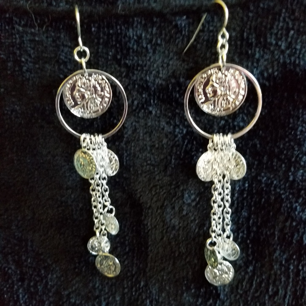 Silver Dangle Earrings - Picture 1 of 4